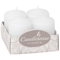 Świece Walec Wotywne 6x4 cm Zestaw 4 Sztuk Białe