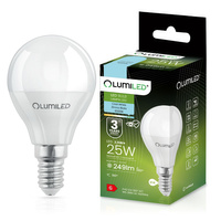 Żarówka LED E14 Kulka P45 2,5W = 25W 249lm 6500K Zimna 180° LUMILED