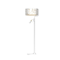 Lampa Podłogowa Stojąca ZIGGY Biała/Złota 1xE27 + 1x mini GU10 Milagro