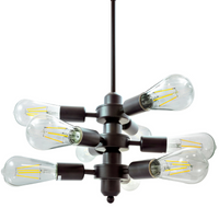 Lampa wisząca sufitowa loft industrial 9x E27 czarny OREBRO IL MIO GOLDLUX (Polux)