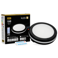 Plafon LED Łazienkowy Sufitowy Natynkowy 12W 1140lm CCT 120° z Czujnikiem Ruchu i Zmierzchu Czarny IP65 IK08 Nairos Kobi