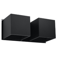 Lampa Ścienna Kinkiet 2x G9 Kwadratowa Czarna Nowoczesna Quad Sollux