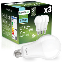 3x Żarówka LED E27 A95 24W = 200W 3452lm 6500K Zimna 260° LUMILED