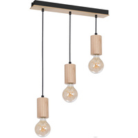 Lampa wisząca w stylu industrialnym metal + drewno MiLAGRO LINES 3x E27