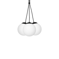 Lampa wisząca LIMA 3xE14 Klasyczna Kula Czarna MLP6523 Milagro Metal + Szkło