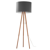 Lampa Podłogowa Stojąca TOKYO Abażur Grafitowo-Drewniana Sosna Skandynawska E27 5289 TK Lighting