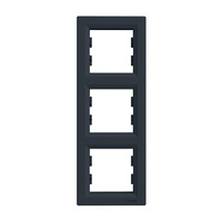 Ramka 3-krotna Pionowa Do Gniazda Potrójna Asfora Antracyt