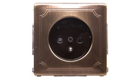 Merten System D Gniazdo pojedyncze z/u 16A IP20 mosiądz antyk MTN2500-4143