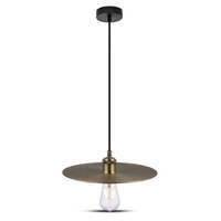Lampa Wisząca Oprawa E27 Metalowy klosz złoty mat VT-7777 V-TAC