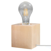 Lampa Biurkowa Stojąca Stołowa Nocna E27 Kwadratowa Brązowa Skandynawska Ariz Sollux