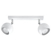 Lampa Sufitowa Oprawa Natynkowa Reflektor 2x GU10 Ruchoma Minimalistyczna Kulista Biała Nowoczesna Oculare Sollux
