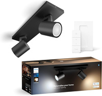 Lampa Sufitowa LED Reflektor 8.4W 800lm IP20 White Ambiance TW Czarna Inteligentna SMART Zigbee Bluetooth + Regulator Pilot Runner Philips HUE