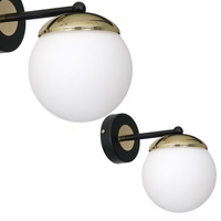 Lampa Ścienna Kinkiet SPARTA Czarna Złota 1xE14 Milagro