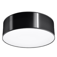 Lampa Sufitowa Plafon E27 Okrągła Czarna Minimalistyczna Arena Sollux
