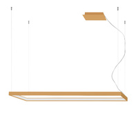 Lampa Sufitowa LED Wisząca TUULA L 50W 4000K Żyrandol Prostokątna 130x40 Złota SOLLUX
