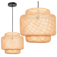 Lampa Wisząca Zwis Sufitowa E27 Beżowy BAMBOO NATURAL Sanico Goldlux