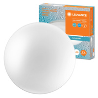 Plafon LED Lampa Sufitowa Natynkowa 18W 1350lm 6500K Zimna IP44 Biały z Czujnikiem Dźwięku Ceiling Ledvance