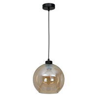 Lampa wisząca SOFIA 1xE27 MLP6578 Bursztynowy Klosz Kula Milagro Metal + Szkło