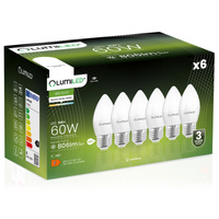 6x Żarówka LED E27 Świeczka B35 8W = 60W 806lm 4000K Neutralna 180° LUMILED