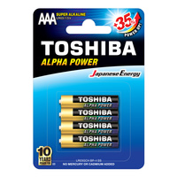 Baterie Alkaliczne TOSHIBA ALPHA POWER LR03 AAA 1,5V Blister 4szt