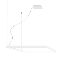 Lampa Sufitowa LED Wisząca NELYA M 50W 4000K Żyrandol Kwadratowa 80cm Biała SOLLUX