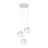 Lampa Sufitowa Wisząca Zwis 3x E27 Kulista Biała Nowoczesna Tulos Sollux