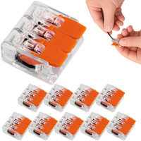 Szybkozłączka Elektryczna na Drut 3x4mm 3 Torowa 32A 450V 10 Szt Lumiled