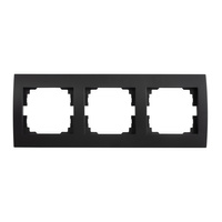 Ramka 3-krotna pozioma do Gniazda LOGI Czarna Matowa KANLUX
