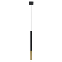 Lampa Sufitowa Wisząca Tuba G9 Zwis Tubularna Czarna Złota Nowoczesna Mozaica Sollux