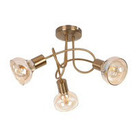 Lampa Sufitowa Żyrandol 3x E14 Złoty Nowoczesny Holly Rabalux