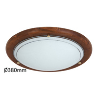 Plafon LED Lampa Sufitowa Oprawa Ścienna Natynkowa 2x E27 Brązowy Klasyczny Ufo Rabalux
