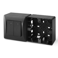 Puszka Elektryczna Montażowa Natynkowy Czarna BINERA VIDEX