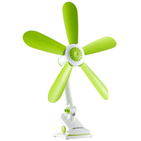 Wentylator Biurkowy Cyrkulator Powietrza Wiatrak Stołowy Stojący 50cm 7W Biało-Zielony + Klips