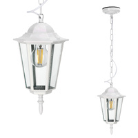 Lampa Wisząca Ogrodowa Zewnętrzna E27 Biała IP54 LO 4105 Kobi