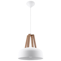 Lampa Sufitowa Wisząca Zwis E27 Okrągła Naturalne Drewno Nowoczesna Casco Sollux