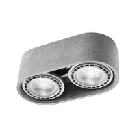 Lampa Sufitowa Oprawa Natynkowa 2x GU10 Okrągła Szara Industrialna Basic Sollux