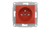 Sedna Gniazdo pojedyncze z/u 16A IP20 z przesłonami czerwone SDN2800441