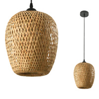 Lampa Wisząca Dekoracyjna Zwis Bambusowa E27 Boho Bern Kobi
