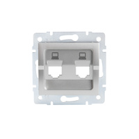Adapter Gniazda RJ45 Internetowe Kwadratowe Srebrne LOGI Kanlux