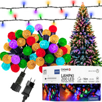 Kurtyna Świetlna Lampki Świąteczne CHERRY BALL 200LED Multikolor 3+16m