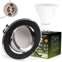 Oprawa Halogenowa Podtynkowa Okrągła Ruchoma TRIX 3w1 GU10 6W 3000K Czarny LUMILED