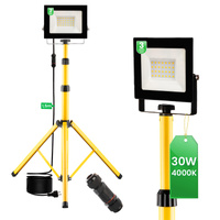 Naświetlacz LED ZUNA2 Halogen Lampa 30W 4000K na Statywie + Przewód + Złącze Hermetyczne LUMILED