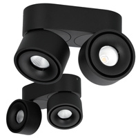 Oprawa Sufitowa Reflektor Regulowany LED 18W 1050lm 3000K Ciepła Ściemnialna CRI90 Czarna Lahti Kobi