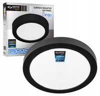 Plafon natynkowy Panel LED 24W 4000K Czarny okrągły Proma LVT