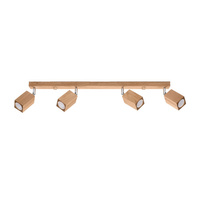 Lampa Sufitowa Oprawa Natynkowa SPOT TUBA Reflektor 4x GU10 Ruchoma Kwadratowa Brązowa Skandynawska Keke Sollux