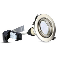 3x Oprawa podtynkowa wpuszczana Satynowy Nikiel + Żarówka LED GU10 5W 3000K VT-4444 V-TAC