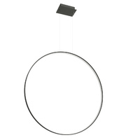 Lampa Sufitowa LED Wisząca RIO 70W 3000K Zwis Okrągła 110cm Czarna SOLLUX