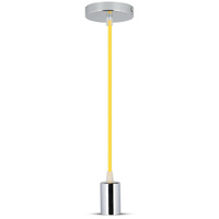 Lampa Wisząca Oprawa E27 Chromowy klosz z żółtym kablem VT-7338 V-TAC