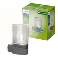 Kinkiet Ogrodowy Lampa Zewnętrzna Elewacyjna E27 LED 4W 840lm 2700K Ciepła IP44 Antracyt UltraEfficient Nayl Philips