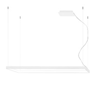 Lampa Sufitowa LED Wisząca TUULA L 50W 3000K Żyrandol Prostokątna 130x40 Biała SOLLUX